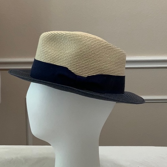 Tilley TOYO Fedora - Natural/Navy - Picture 2 of 14